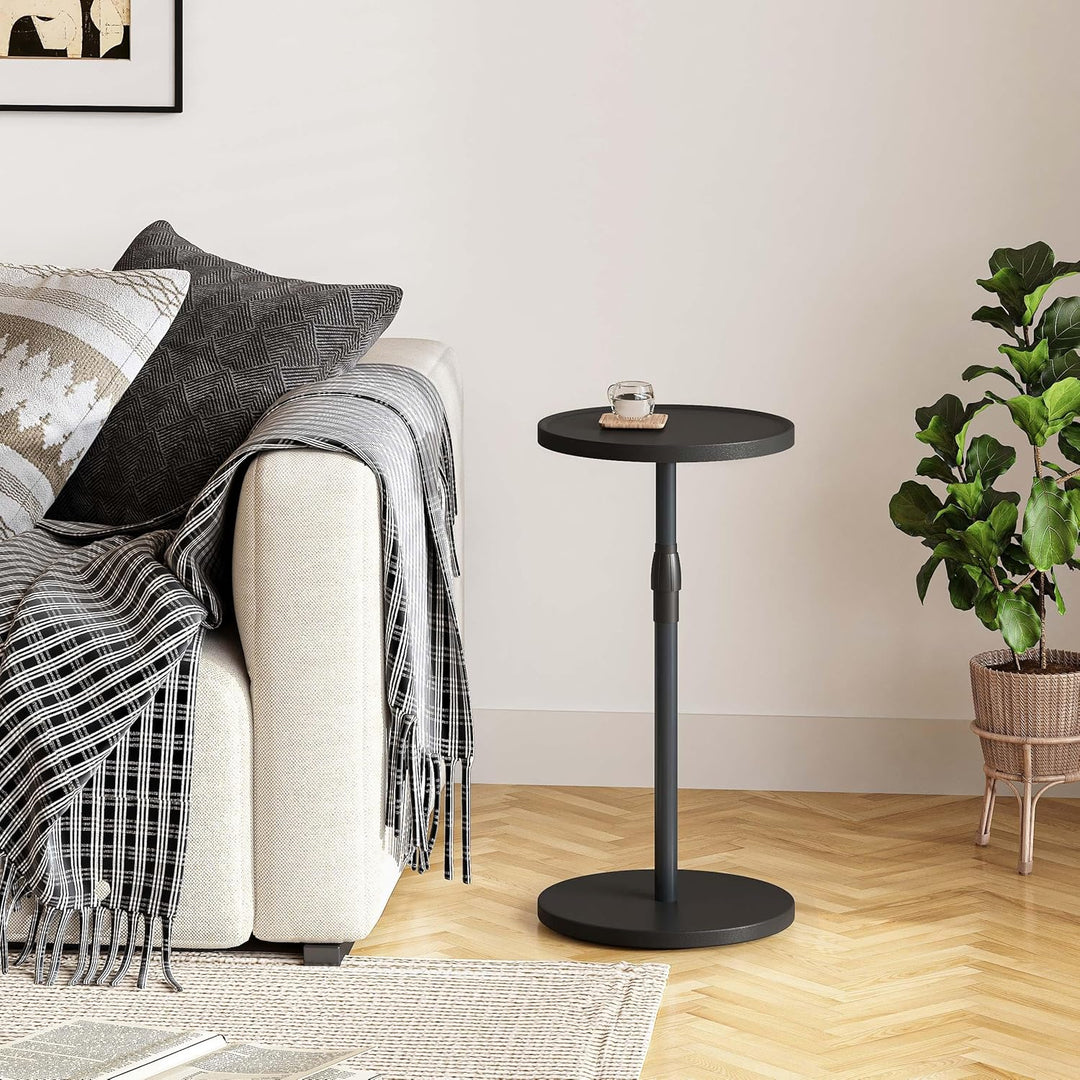 Beistelltisch Rund Verstellbarer Kleiner Tisch Nachttisch Holz Beistelltisch Couch für kleine Räume