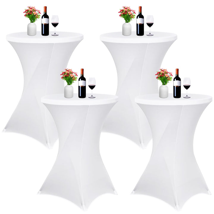 Pesonlook 4er-Set Stretch Stehtisch Husse für Bistrotisch Ø 80-85 cm Elegante,Verstärkung im Fussber