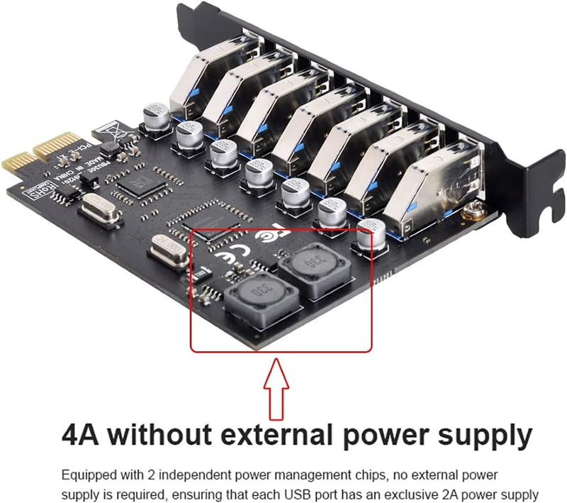 ChenYang CY PCI-E x1 zu 7 STK USB 3.0 Ports HUB PCIE Express Erweiterungskartenadapter 5 Gbit/s für