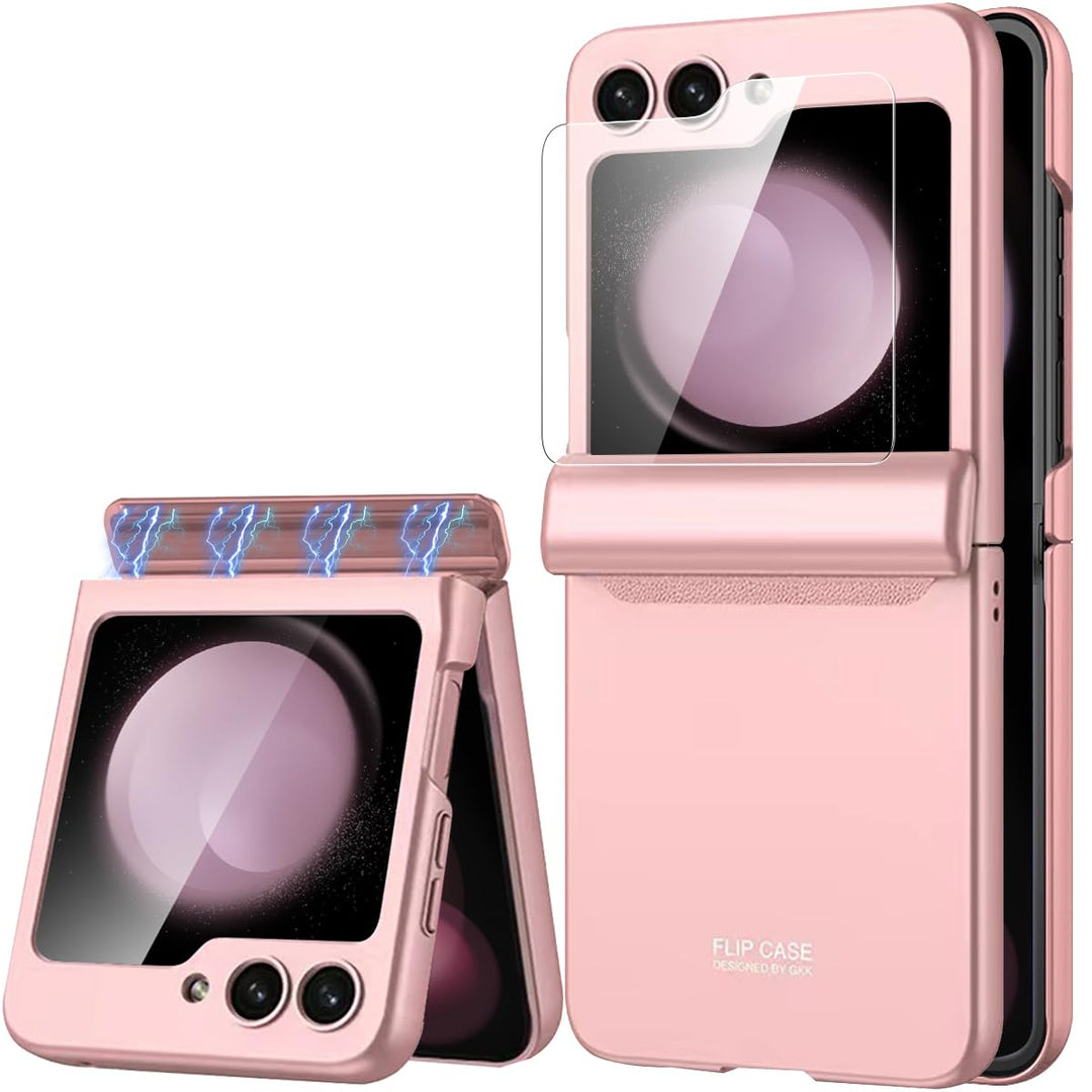 Miimall Kompatibel mit Samsung Galaxy Z Flip 5 Hülle mit Scharnierschutz Magnetischer [Externer Bild