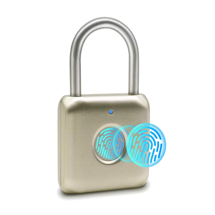 Fingerabdruck Vorhängeschloss Gold klein Schloss aus Metall für Rucksack eLinkSmart Biometrie schlüs