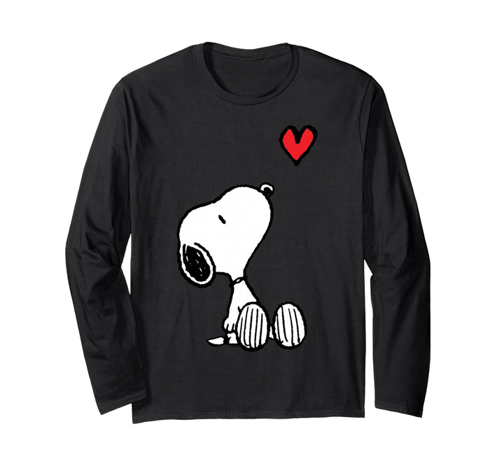 Peanuts Herz sitzend Snoopy Langarm Langarmshirt