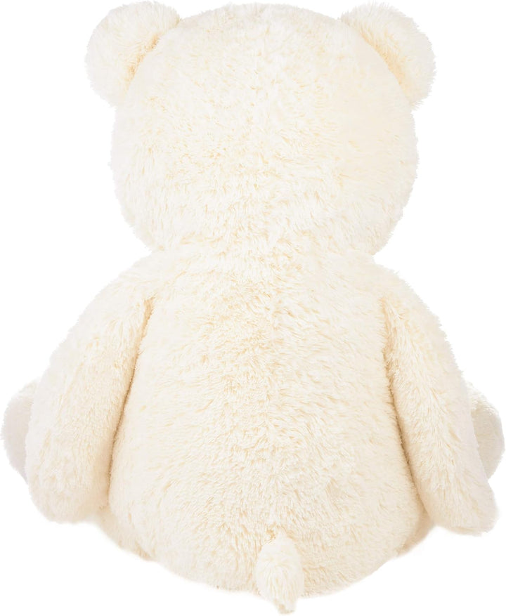 BRUBAKER XXL Teddybär 100 cm gross - Weiss - Stofftier Plüschtier Kuscheltier, Weiss