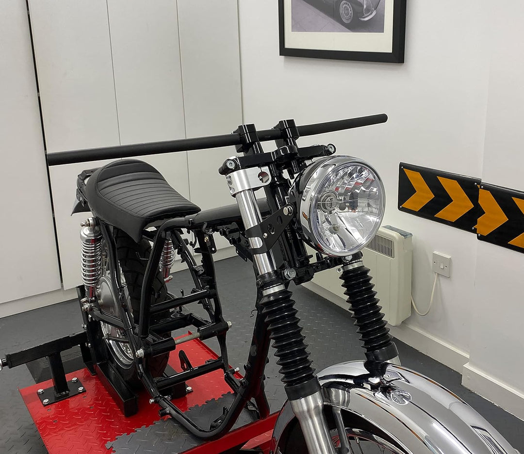 Custom Motorrad Scheinwerfer Mit 32mm Zu 40mm Klammern Schwarz Metall Cafe Racer Projekt