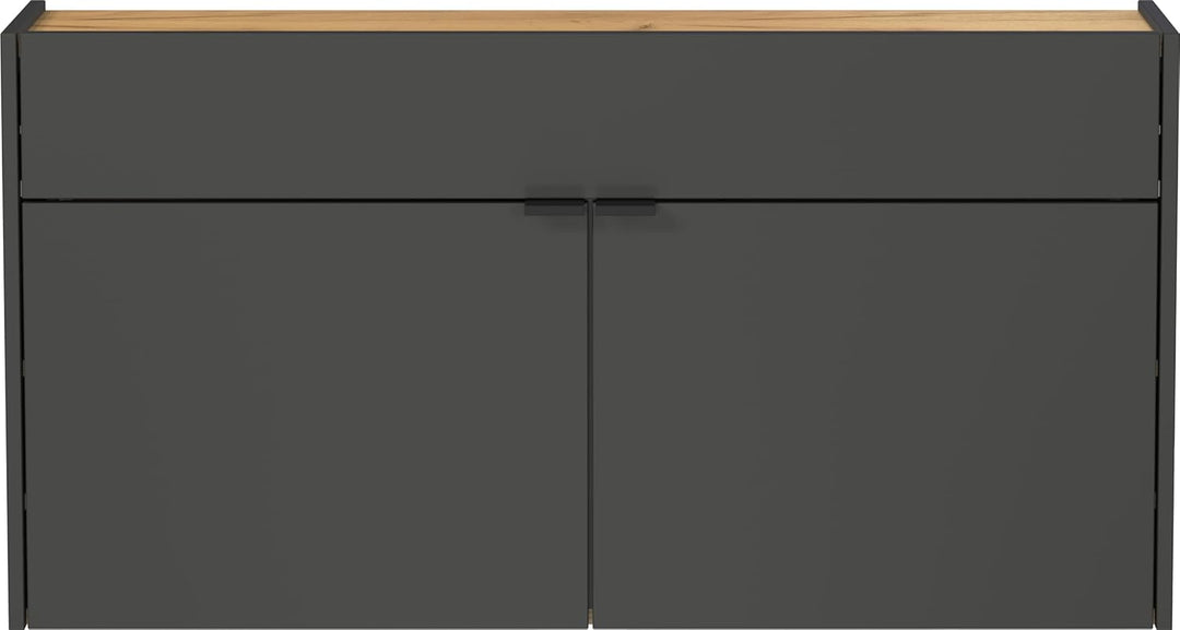 Germania Schuhschrank 1398-549 GW-Ameca, in Graphit/Eiche, geringe Tiefe, optimal für schmale Flure,