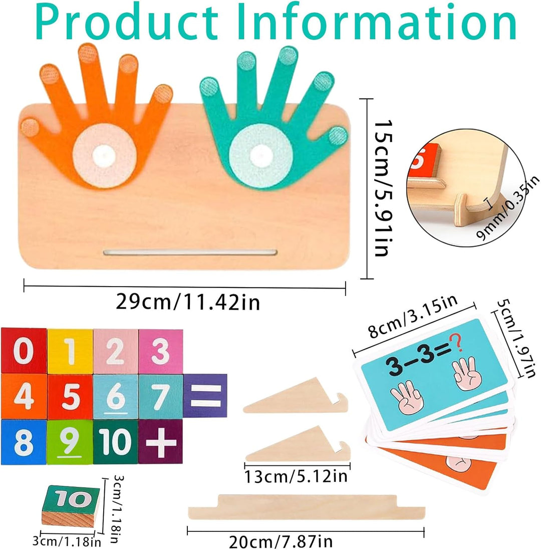 Holz Mathe Spielzeug,Zählen Lernen für Kinder Fingerzähl-Mathespielzeug Montessori Mathe Spielzeug P