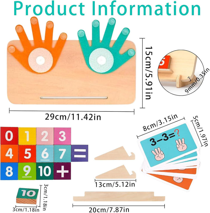 Holz Mathe Spielzeug,Zählen Lernen für Kinder Fingerzähl-Mathespielzeug Montessori Mathe Spielzeug P