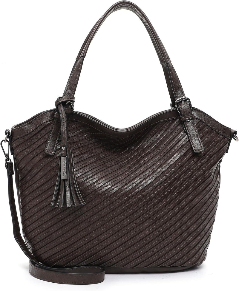 Tamaris Shopper Julina 32026 Damen Handtaschen Streifen Einheitsgrösse Brown 200, Einheitsgrösse Bro