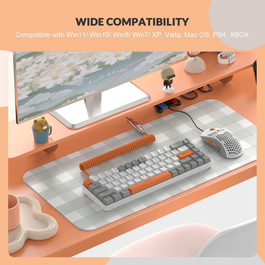 YINDIAO T8 60% RGB Gaming Tastatur und Maus Set + Gewendeltes USB-C Kabel,Kabelgebundene Mechanische