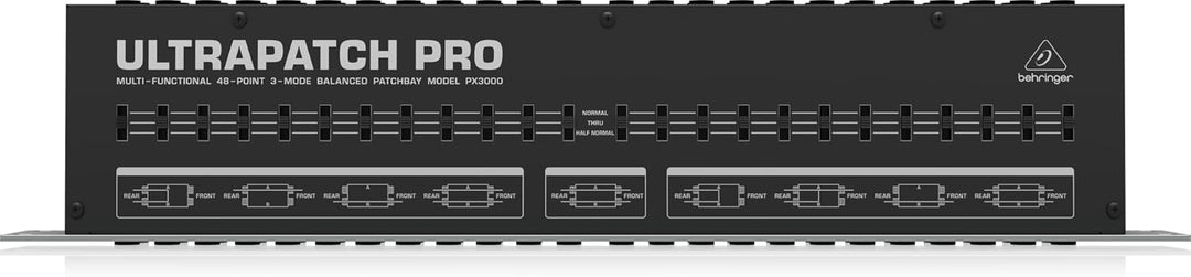 Behringer ULTRAPATCH PRO PX3000 Multifunktionales 48-Punkt 3-Mode Balanced Patchbay Single, Single