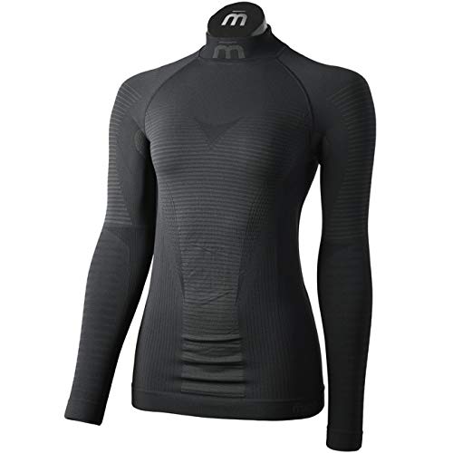 MICO - Damen-Shirt mit hohem Kragen, Control Underwear Skintech 2 Schwarz - 007, 2 Schwarz - 007