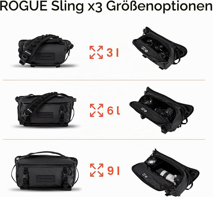 WANDRD Rogue Sling 3L Bag - Leichte, verstellbare, wetterfeste Kamera & Everyday One Strap Sling Bag