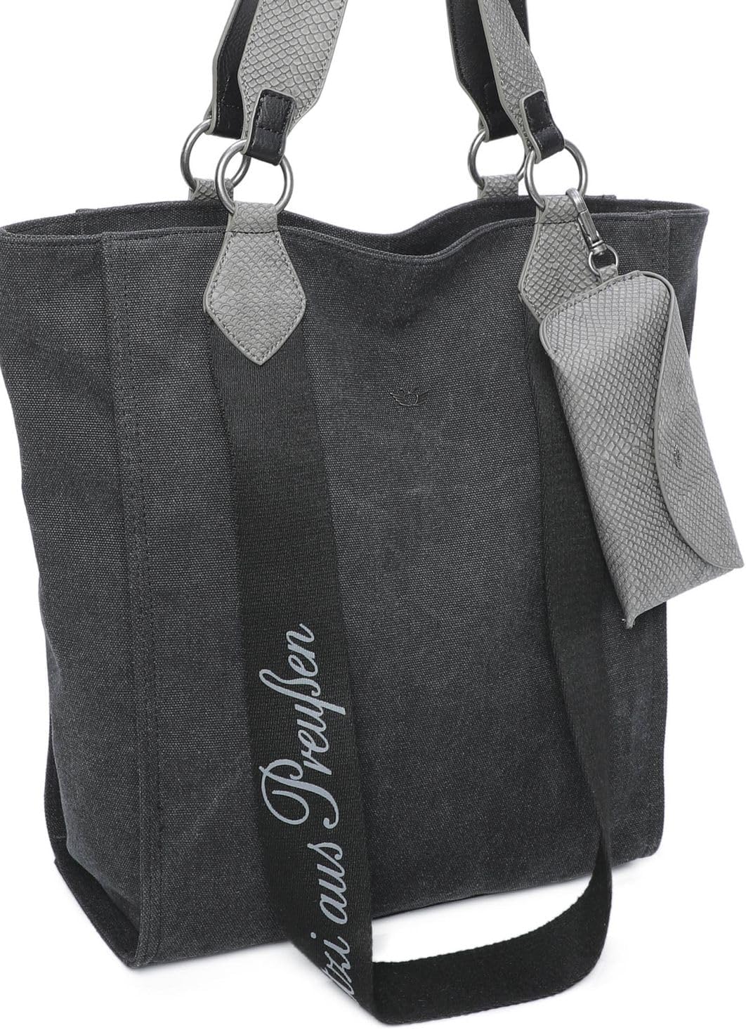 Fritzi aus Preussen Damen Izzy02 Canvas Shopper Canvas Black, Canvas Black