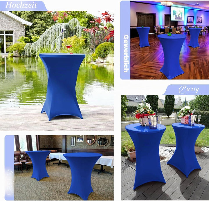 Showgeous 4er-Set Stretch Stehtisch Husse für Bistrotisch Ø 80-85 cm Cocktail Tisch-Überzug Husse, V
