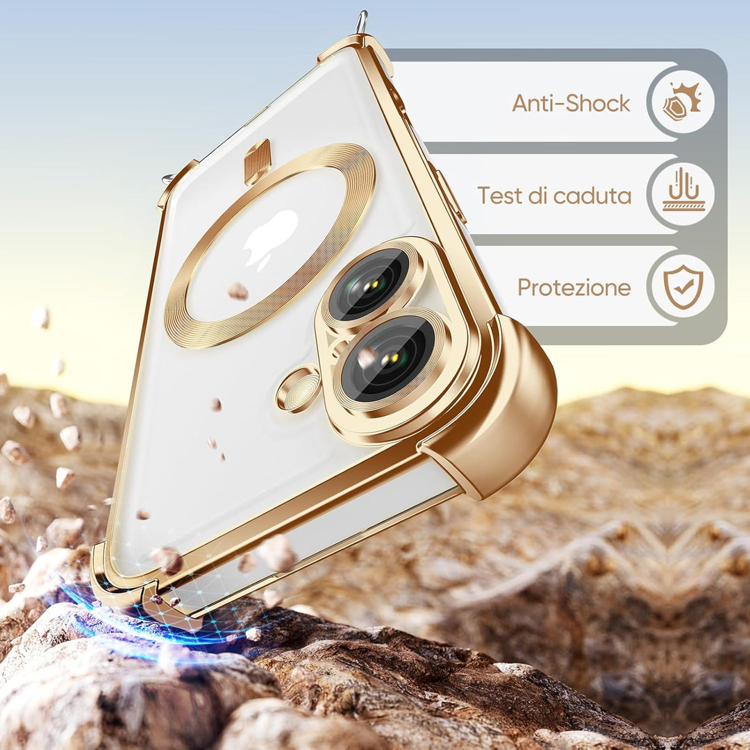 GOODVISH Handykette für iPhone 16 Hülle mit Band, mit 2 Stück Schutzfolie und Kamera Schutz, Necklac