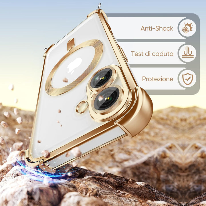 GOODVISH Handykette für iPhone 16 Hülle mit Band, mit 2 Stück Schutzfolie und Kamera Schutz, Necklac