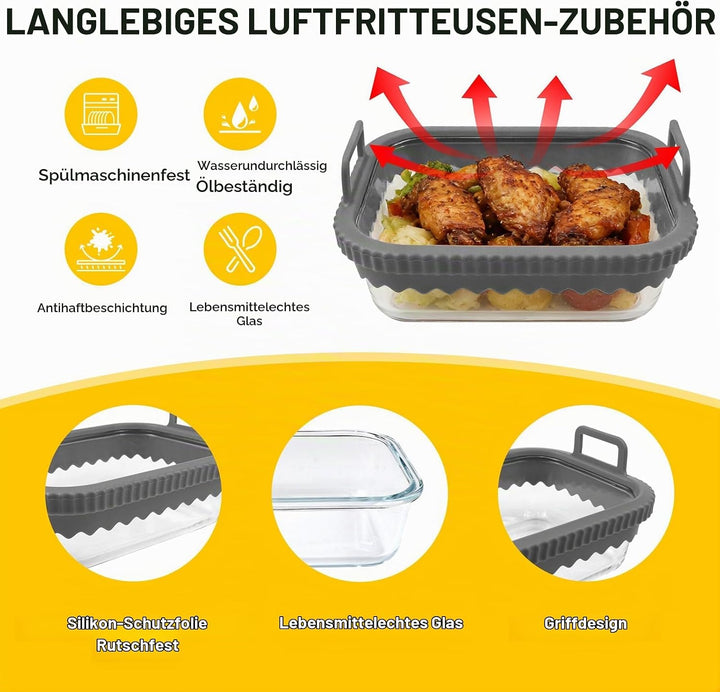 Airfryer Zubehör für Ninja Heissluftfritteuse AF400EU//DZ400EU/ COSORI Heissluftfritteuse 2 Kammern