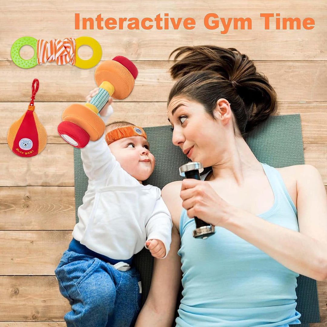 Gdbykds Rattle Gym Plüsch 6 Stück Set 0-12 Monate Babyspielzeug - Fitness Themen Sensorische Rattle
