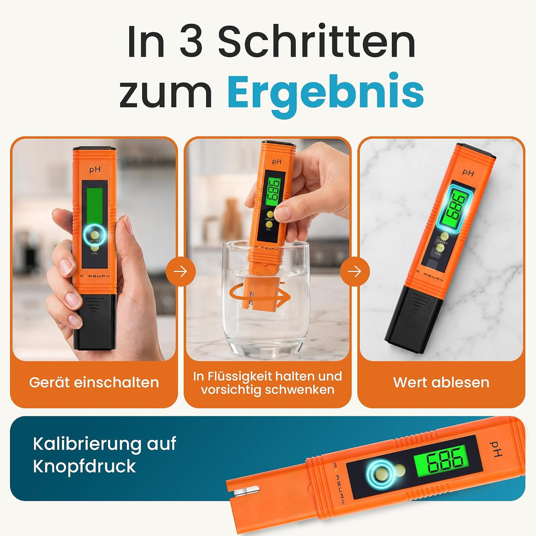 PH Wert Messgerät Pool, PH Messgerät Pool Digital, PH Meter Wein, Wasser und Urin, 0.00-14.00 pH Mes