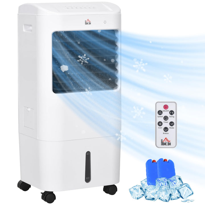 HOMCOM 3 in 1 Mobile Luftkühler mit Wasserkühlung und Luftbefeuchtung 15L Wassertank 60°oszillierend