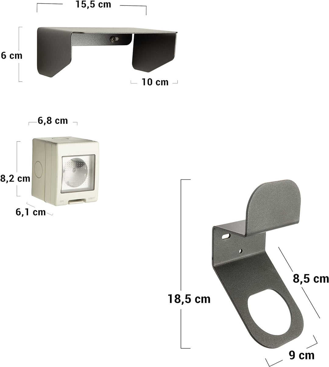 Kreainvent Steckdose für Elektroautos, 1 phasig, 16A, 3,7kW, Set Steckdose mit Wetterschutz und EV K