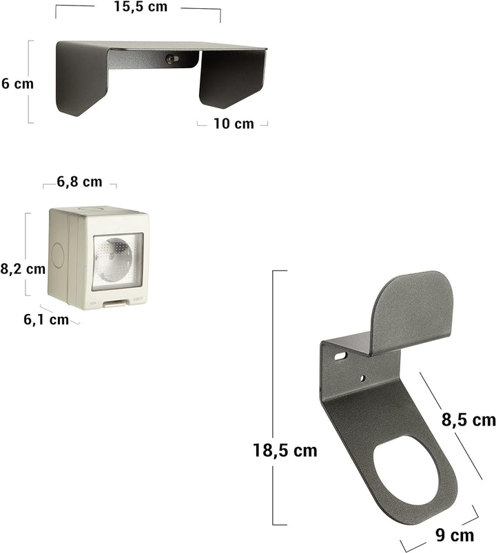 Kreainvent Steckdose für Elektroautos, 1 phasig, 16A, 3,7kW, Set Steckdose mit Wetterschutz und EV K