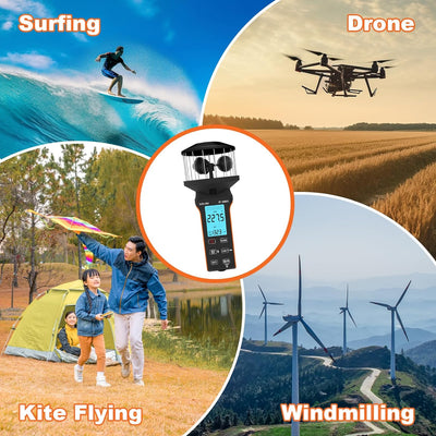 SURLABA Digital Cup Windmesser, Air Flow CFM Anemometer XF-5000G Misst MAX/MIN Luftgeschwindigkeit (