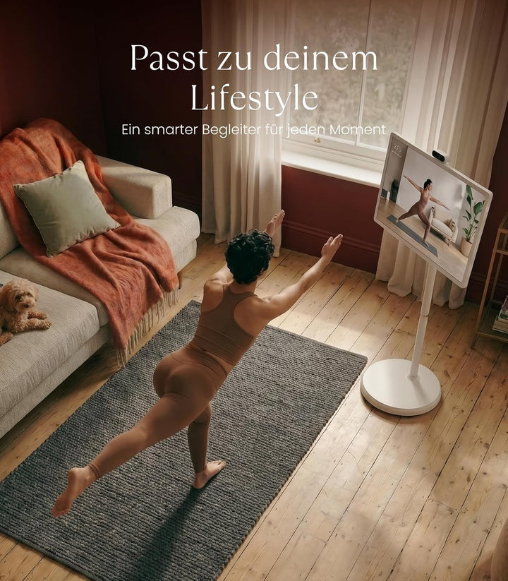 cozyla 32 Zoll Smart Portable TV mit integriertem Akku und Rollen | Google Play Store, 8 + 128 GB, E