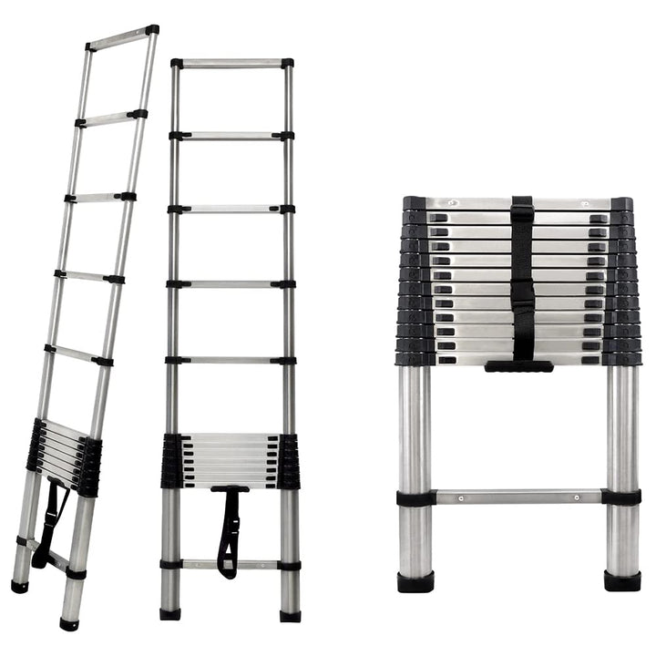 3,80M Klappleiter aus Edelstahl Mehrzweckleiter Belastbarkeit bis zu 150kg | Soft-Close-System | Sic