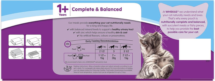 Whiskas Pouches Jelly Fishermans Choice Packung Nass Katzenfutter (40 x 100g) (Einheitsgrösse) (Fish