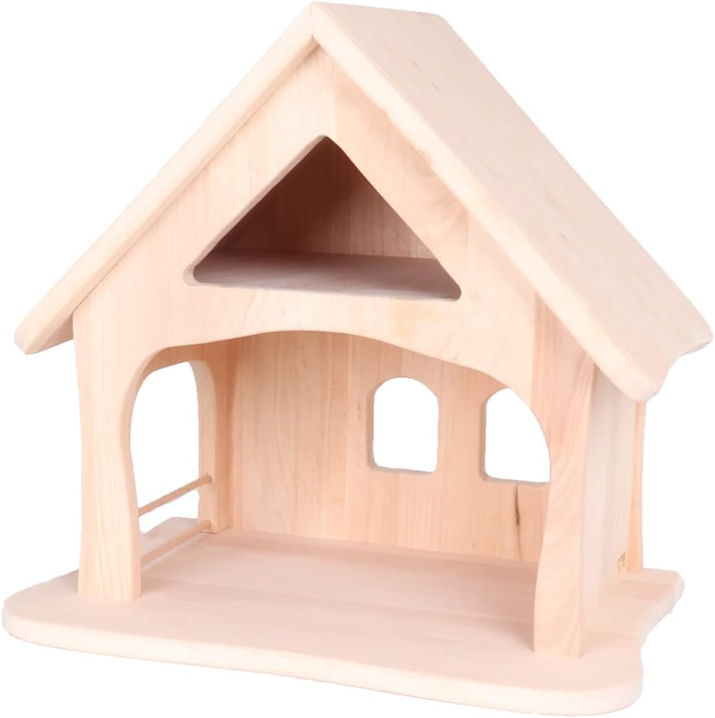 Holzspielzeug Peitz Kleine Massivholz-Weihnachtskrippe 2444 - Kinder-Bauernhof - Krippenstall