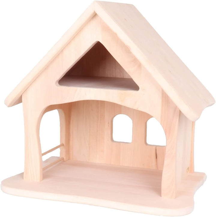 Holzspielzeug Peitz Kleine Massivholz-Weihnachtskrippe 2444 - Kinder-Bauernhof - Krippenstall