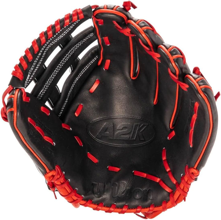 Wilson A2K Baseballhandschuh Serie Rechte Hand Wurf 32,4 cm Schwarz/Rot, Rechte Hand Wurf 32,4 cm Sc