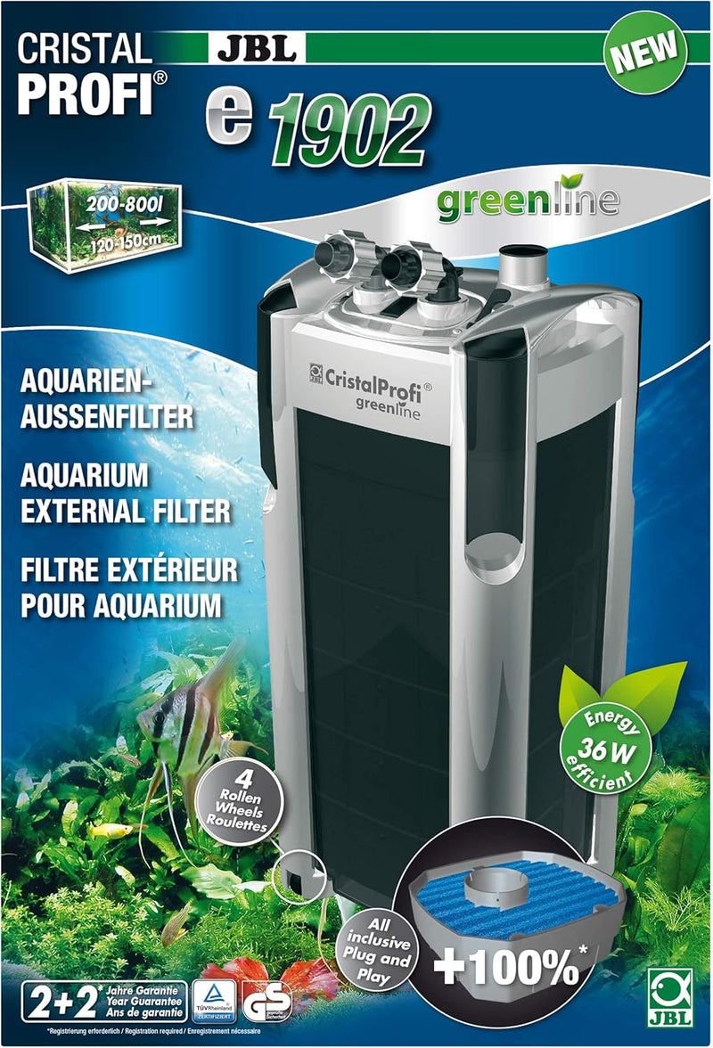 JBL CristalProfi e1902 greenline Aussenfilter für Aquarien 200-800 Litern Single, 200-800 Litern Sin