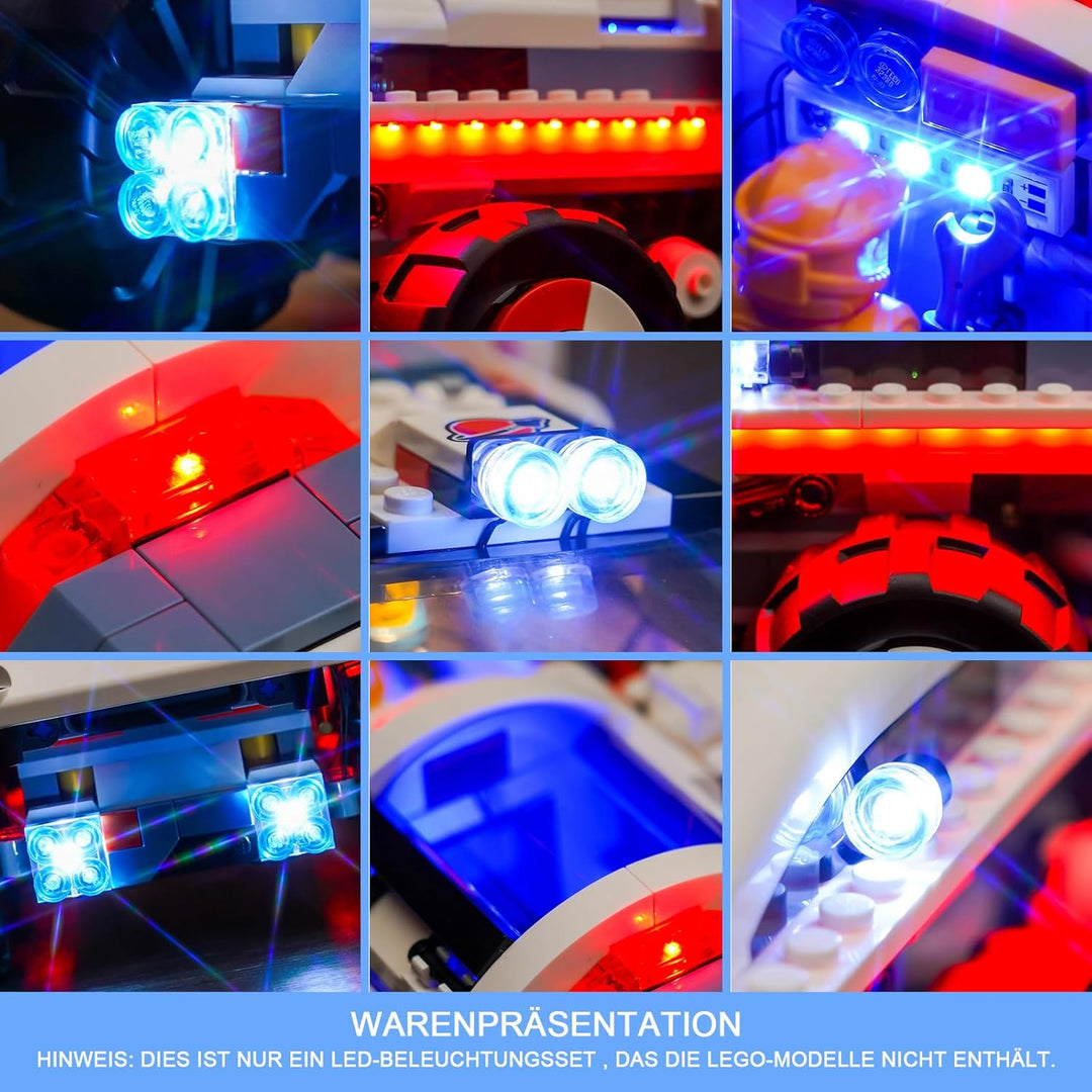 LocoLee Licht Kompatibel mit Lego Command Rover und Kranlader Weltraum, Nur Lichter Set - Kein Model