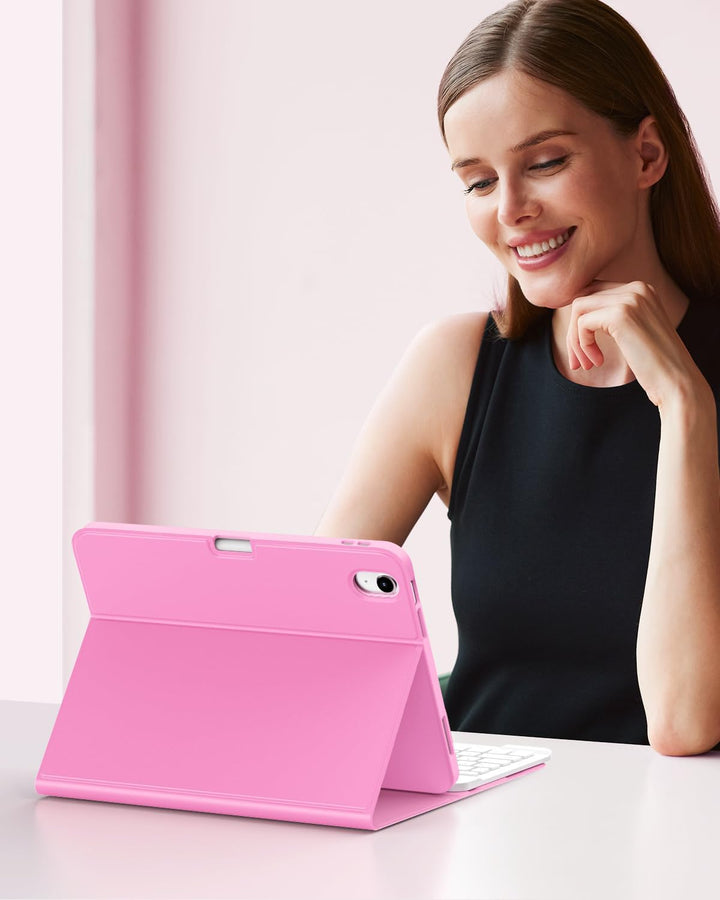 MoKo Hülle mit Tastatur für iPad A16 11 Generation 2025/10 Generation 2022(11/10.9 Zoll),TPU Schutzh