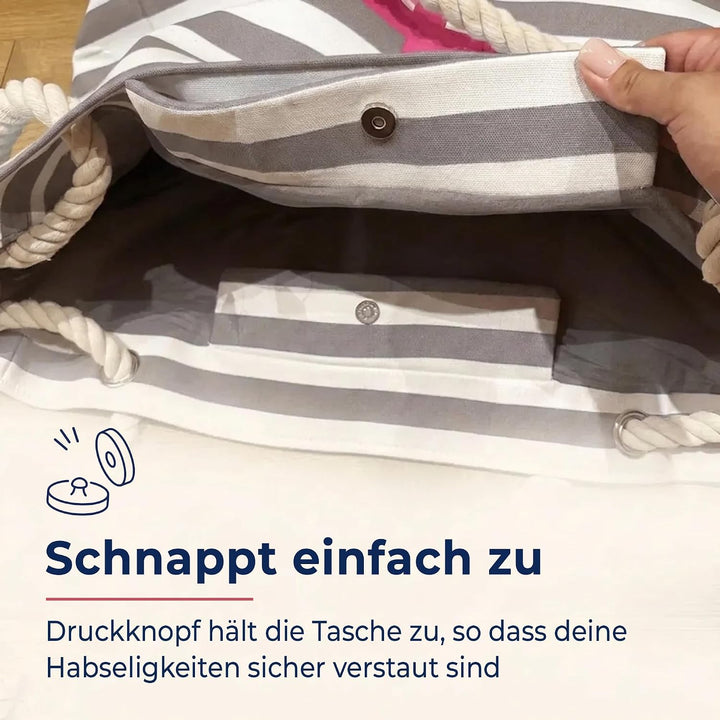 Sonia Originelli XXL Familienshopper Strandtasche Weekender maritim gestreift mit Anker Aufdruck Far