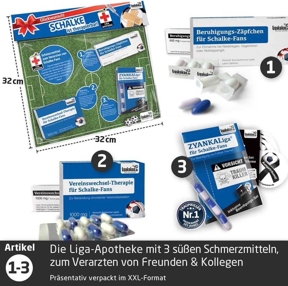Beruhigungs-Zäpfchen® für Schalke-Fans | Lakritz-Zäpfchen für Schalke-Fans zur Einnahme bei Niederla