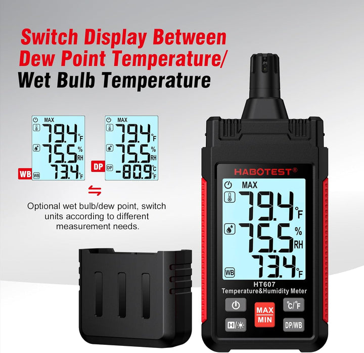 Habotest Temperatur- und Luftfeuchtigkeitsmesser HT607