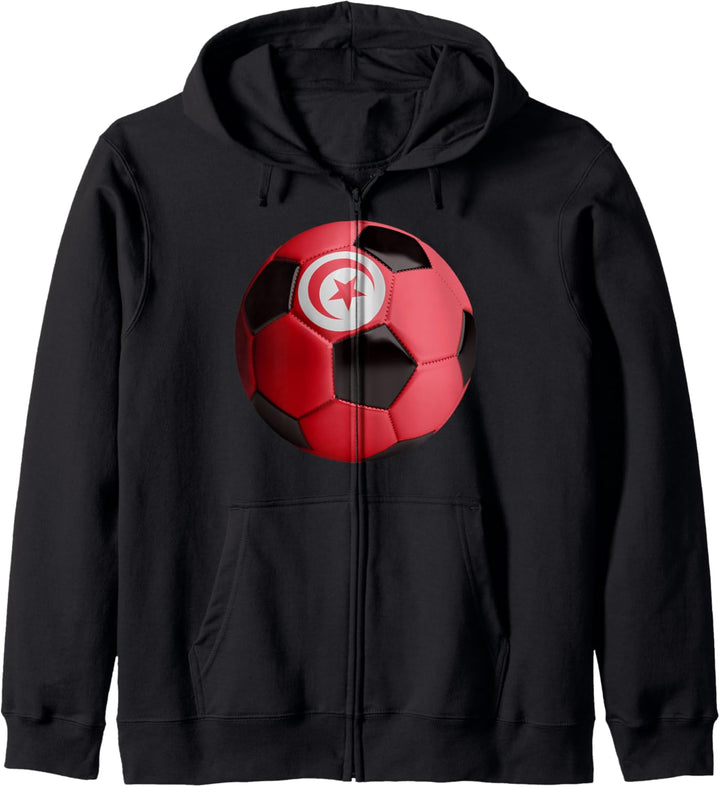 Tunesien Flagge Fussball Kapuzenjacke
