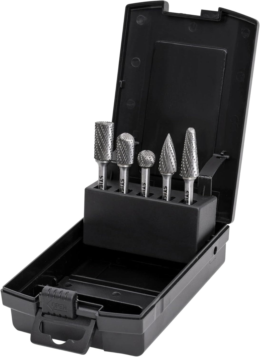 STIER Frässtifte-Set, 5-teilig, vielseitig einsetzbar für präzise Fräsarbeiten in Metall, Holz und K