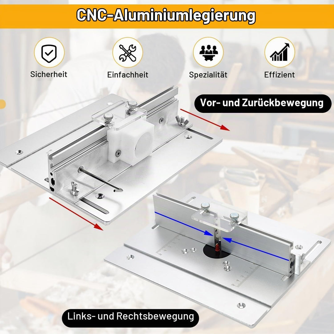 XMSZQU 3er Set FräStisch Einlegeplatte,Aluminium FräStisch füR OberfräSe Halterung Fasenmoment,Tisch