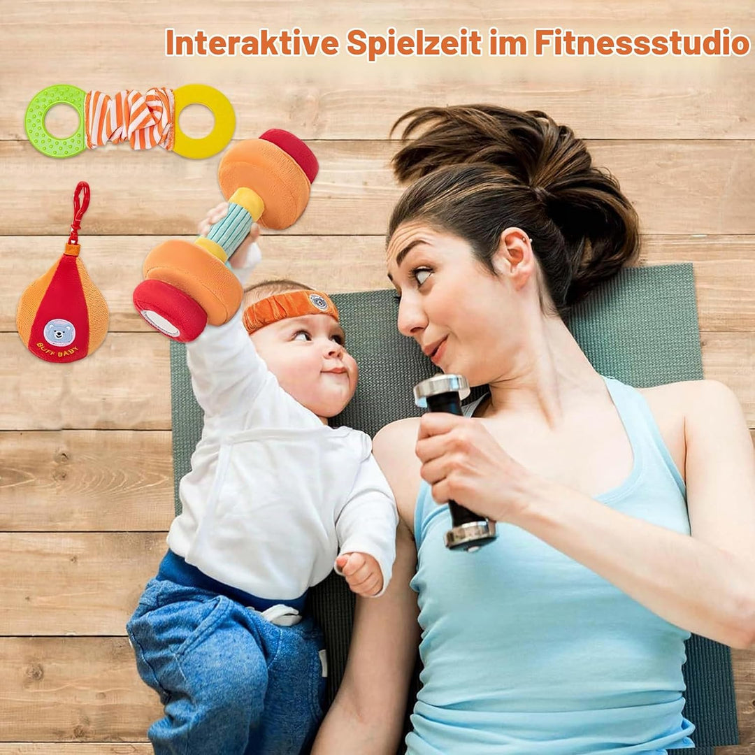 Gdbykds Rattle Gym Plüsch 6 Stück Set 0-12 Monate Babyspielzeug - Fitness Themen Sensorische Rattle