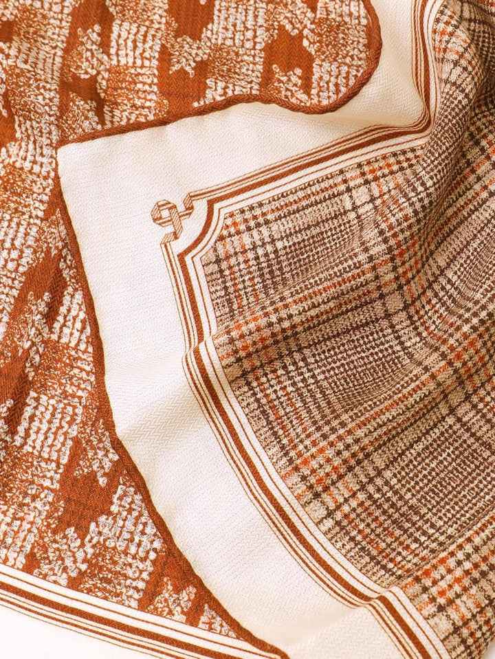 105cm Grosse quadratische Damen Stola doppelseitig doppelface Woll-seide XL Schulter-Tuch Seidentuch