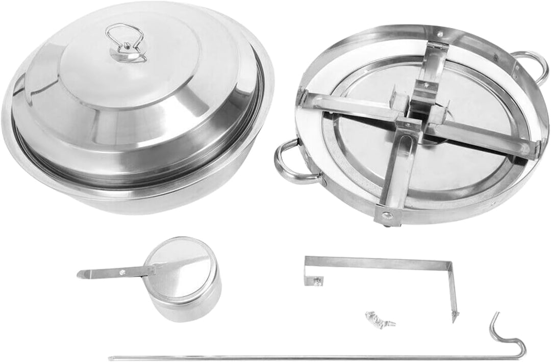 Hot Pot Heizung aus Edelstahl, 7.5L Runder Chafing Dish Speisenwärmer aus Edelstahl, Warmhaltebehält