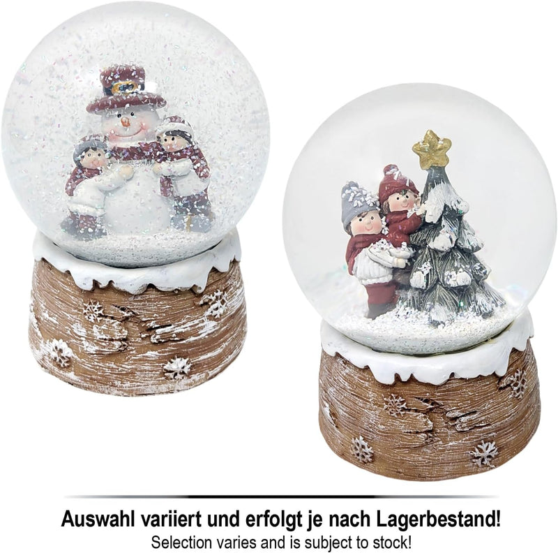 com-four® Weihnachtsschneekugel – Festliche Dekoration mit ansprechendem, glitzerndem Schneefall Fei