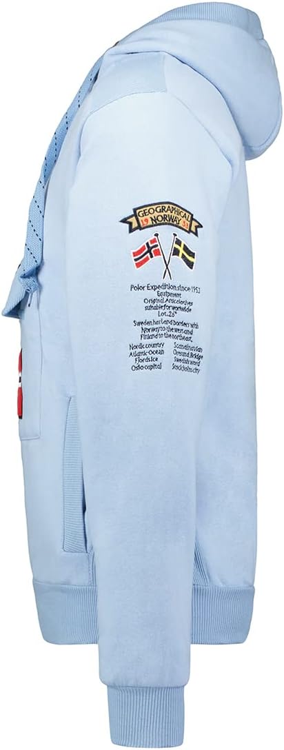 Geographical Norway GYMCLASS Men - Herren Kapuzenpullover Hoody S Hellblau, S Hellblau