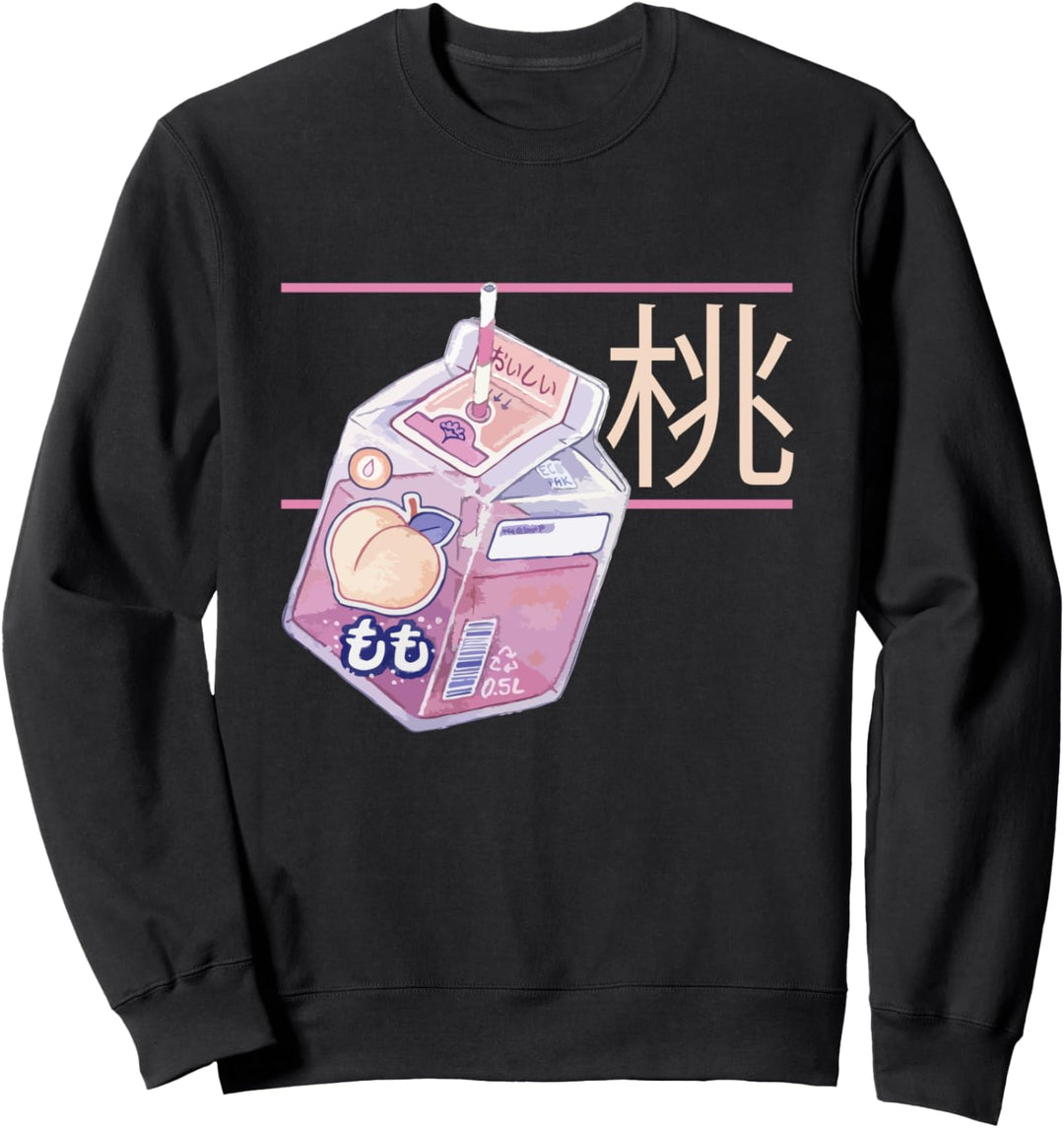 90s Japanese Kawaii Peach Milk Juice Aesthetic Sweatshirt
