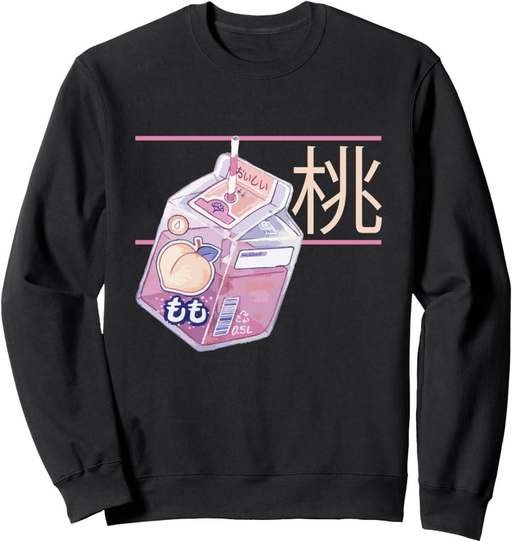 90s Japanese Kawaii Peach Milk Juice Aesthetic Sweatshirt