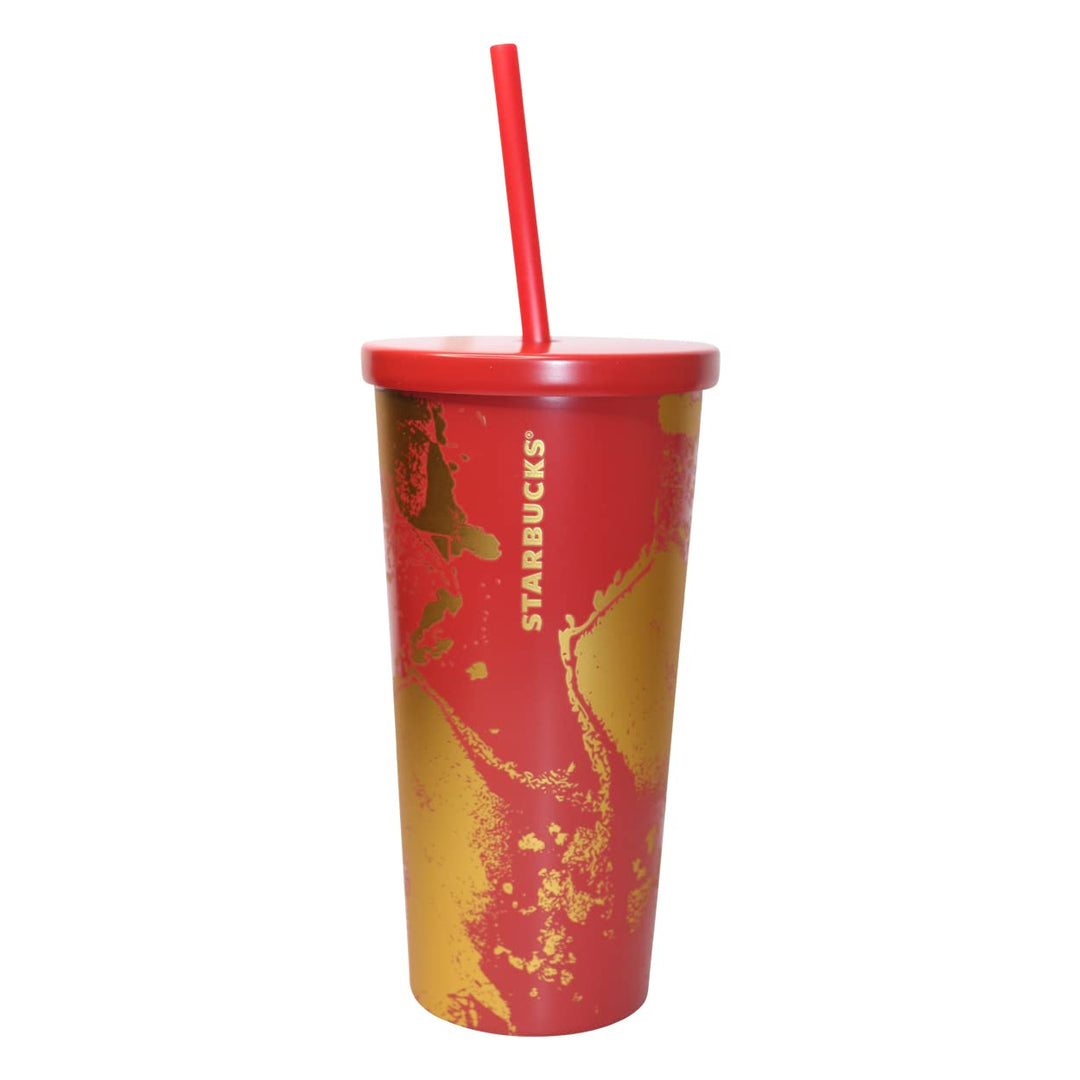STARBUCKS Winter Gold Edition Cold Cup Edelstahl Becher wiederverwendbar